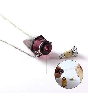 Colorful Cone Bottle Aroma Essential Oil Diffuser Necklace - Purple Pendant for Women | Unique Perfume Jewelry Gift - Buy Online on GoSupps.com