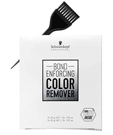 Schwarzkpf Professional Bond Enforcing Color Remover - 5 Count (w/Sleek Tint Brush) Haircolor Dye Hair Color Reduction Remove (5 x 1.05 oz) 5 Count (Pack of 1)