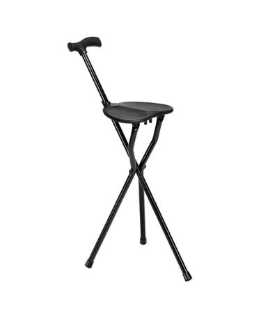 Outdoor Hiking Walking Stick Folding Seat Cane Portable Stool Chair Crutches
