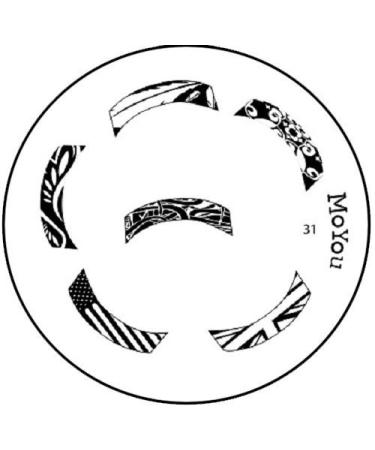 Original MoYou Nail Art Image Stamp Plate Number 31 Manicure Design silver