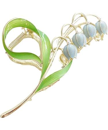 Lily of The Valley Flower Hair Clips and Orchid Hair Clamps Flower Metal Hairpin  Lily Flower Jaw Clamp Hair Styling Hair Accessories for Thick Thin Hair  Women - Perfect for Weddings and Parties