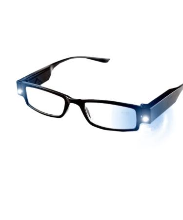 Multi Strength Reading Glasses Nighttime Reader Glasses with Dual LED Lights Compact Full Frame Eyewear for Clear Vision +3.00