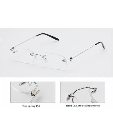 Viseng 2 Pairs Unisex Rimless Reading Glasses - Ultra Thin Clear Lenses +1.5 Diopters - Lightweight Frameless Readers (Black - Buy Online on GoSupps.com