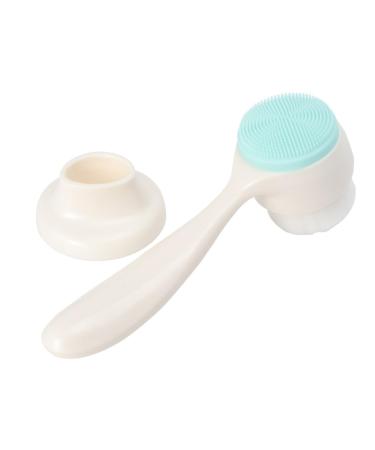 Housoutil 1pc Face Brush Body Face Exfoliator Brush Facial Brush Facial Cleaning Brush Face Cleansing Brush Synthetic Hair Brush Double Sided Fiber Skin Care Products White