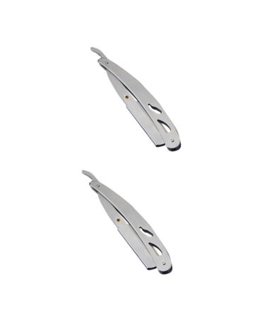 Beavorty razor for men 2 STK stainless steel inoxlm foldable razor holder holder for razor plane vintage razor for men razor holder made of stainless steel manual scraps like shown