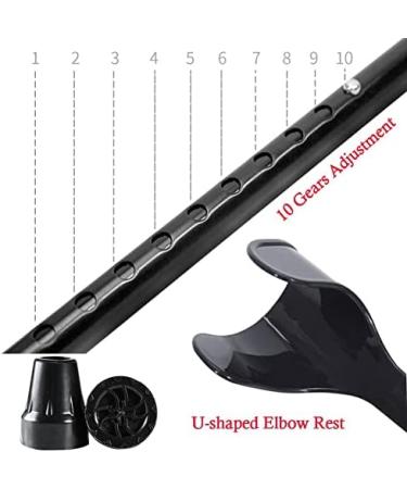 Folding Forearm Crutch for Adult Crutches for Walking Lightweight Crutches for Travel Aluminum Crutches Adjustable (Black) Lucky Star - Buy Online on GoSupps.com