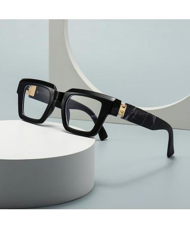 Shop Fashion Square Glasses - Blue Light Blocking Eyewear for Men & Women | Black Thick Frame & Floral Leg Design - Buy Online on GoSupps.com