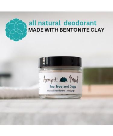 (Unscented)Natural Deodorant for Women and Men with Bentonite Clay Absorbs Wetness Naturally 2 OZ Jar Paraben Free Phthalate Free Tea Tree and Sage - Buy Online on GoSupps.com