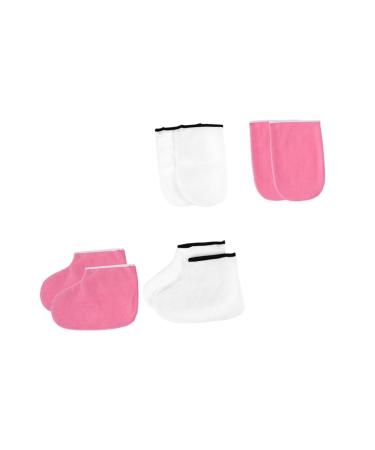 Ipetboom 2 Ensembles Mitaines de Bain Paraffine et Chaussettes pour Soins Spa des Mains