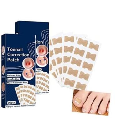 Toenail Correction Patch, 100PCS Ingrown Toenail Corrector Strips, Health Toenail Corrector Patch, Professional Toenail Treatment Tool Foot Care, Glue-Free Nail Corrector Patch Blue