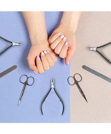 Stainless Steel Cuticle Nippers Set - 8Pcs Cuticle Trimmer & Dead Skin Remover Scissors - Manicure Tools for Fingernails and Toenails (Black) - Buy Online on GoSupps.com