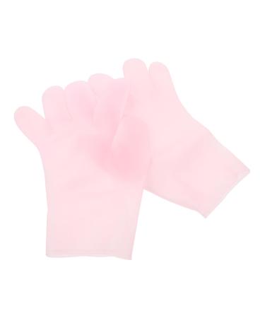 HAPINARY 1 Pair Moisturizing Gloves Sleeping Gloves Dry Nourishing Gloves Anti-Wrinkle Gloves Hand Softening Gloves White Cotton Gloves Fingerless Gloves Gel Facial Mask Dryness Sebs Pink