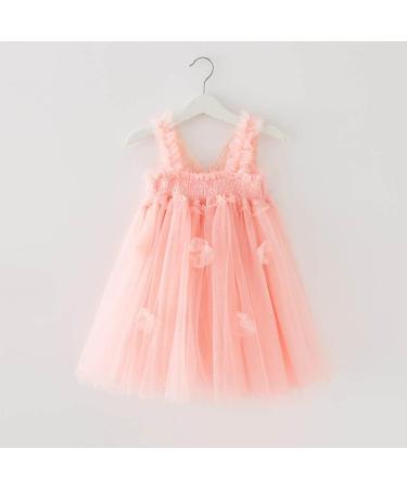 PythJooh Baby Girl Tulle Dress | Sleeveless Butterfly Wings Tutu Princess Dress for Toddler Girl | Daisy Stars Sundress 0-4Years | Pink Flower Butterfly Wings | 6-9 Months - Buy Online on GoSupps.com