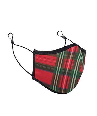 Multifunctional washable anti-BAC face mask fully adjustable high comfort cotton with Silvadur technology 2 colors (red tartan) red tartan pattern
