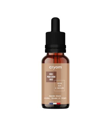 CRYOM - Oil for shaved shorn or bald heads (sweet almond jojoba sesame and argan oils) 30 ml pipette bottle 99% ingredients of natural origin cosmetics for men.