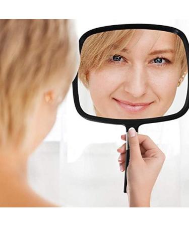 Snowflakes Hand Mirror Large and Comfy Handheld Mirror with Handle for Salon .(Black) - Buy Online on GoSupps.com