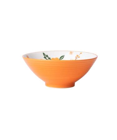 FURLOU Bowl Ceramic Rice Bowl Kitchen Tableware Salad Bowl Dessert Restaurant Ramen Bowl Japanese Embossed Printed Soup Bowl Bowls (Color : B)