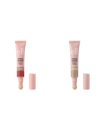 e.l.f. Halo Glow Blush Beauty Wand Liquid Blush Wand For Radiant Flushed Cheeks & Halo Glow Highlight Beauty Wand Liquid Highlighter Wand For Luminous Glowing Skin