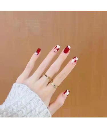 Temperament to Enhance The Nail Patch Hand-Customized Wearing Nail Art Little Red Book with Cow Pattern Gold and White Detachable Nail Patch Fake Nails Nail Patch (10-Piece Pack) (Size : XS) - Buy Online on GoSupps.com