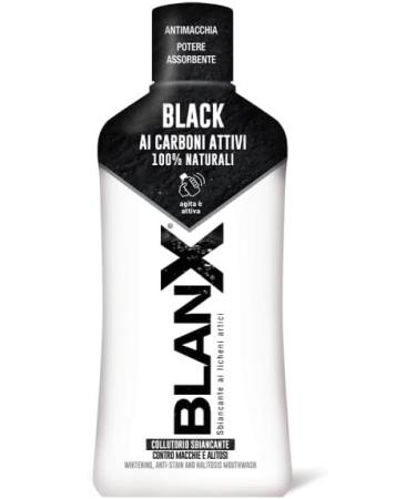 Buy 12x Blanx Black Mouthwash 500ml - Natural Activated Carbon & Italian Gourmet Polpa 400g - International Shipping Available - Buy Online on GoSupps.com