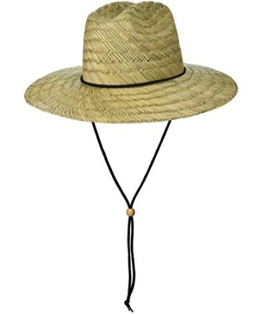 BROOKLYN ATHLETICS Mens Classic Straw Sun Beach Hat - Wide Brim One Size Beige
