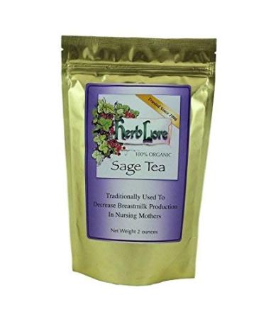 Herb Lore Sage Tea - 60 Cups - Loose Leaf - Helps Stop Breast Milk Production & Dry Up Breastmilk When You Stop Breastfeeding When Weaning Your Baby - Breast Engorgement Relief