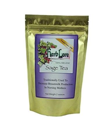 Herb Lore Sage Tea - 60 Cups - Loose Leaf - Helps Stop Breast Milk Production & Dry Up Breastmilk When You Stop Breastfeeding When Weaning Your Baby - Breast Engorgement Relief