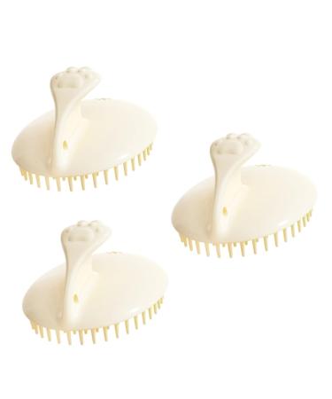 Beaupretty 3st Shampoo massage curb scalp massager body laundry Shampoo Anticaida Shampoo brush hairyhampoo hair massage clerk wet and dry nursing brush plastic 9.60x8.20cmx3PCs as shown x 3 pieces