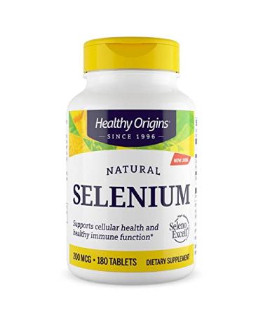 Healthy Origins Natural Selenium 200mcg 180 Vegan Tablets Lab Tested Gluten Free Soy Free Vegetarian