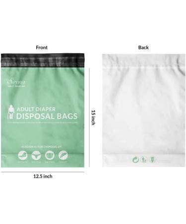 Sirona Premium Adult Diaper Disposal Bags - Pack of 60 | Odor Sealing Bags for Discreet Disposal | Travel Friendly 30 Count (Pack of 2) - Buy Online on GoSupps.com
