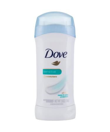 Dove AntiPerspirant Deodorant Sensitive Skin White Unscented 2.6 Oz (Pack of 4)