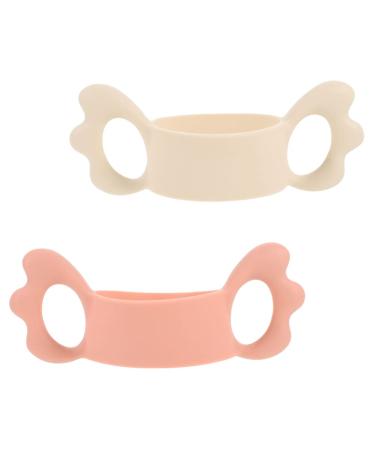 Toyandona 2st silicone trousers handle baby bottle cover handle for infant bottles baby bottle handle bottle holder made of silicone travel accessories for babies pebbles braces child grip