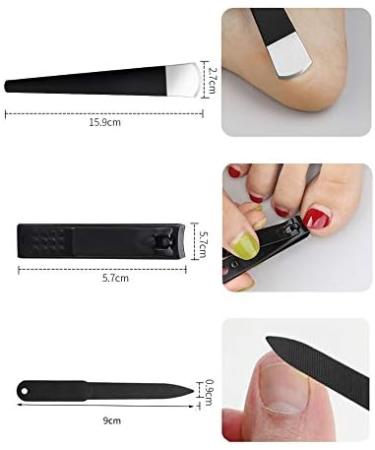 Professional Pedicure Callus Shaver & Ingrown Toenail Tools Kit with 10 Blades - Hard Skin Remover and Correction Clippers in Black - Buy Online on GoSupps.com
