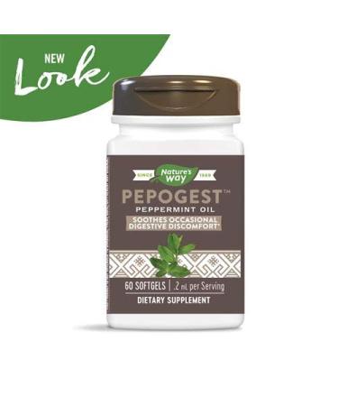 Nature's Way Pepogest Peppermint Oil 0.2 mg - 60 Softgels for Digestive Support - Buy Online on GoSupps.com