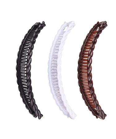 cuhair 3 x 8 cm Banana Hair Clip for Women Ponytail Holder Clip Accessories