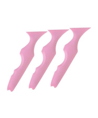 OHPHCALL 3pcs Silicone Beauty Ruler Angled Eyebrow Stencils Eye Liner Stencils for Eyes Lash Tool Eyeliner 15X4.15CM Pink-2