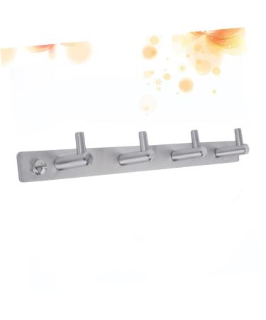 Alipis 304 Hooks Stainless Duty Heavy Hanger Coat Steel Clothes Hook with Towel Rack Bathroom European medium As Shown
