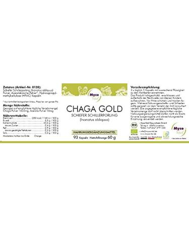 Buy Chaga Gold Mushroom Powder Capsules | 93 Vegan Superfood Capsules | 750mg High-Quality Chaga | Boost Your Health - Buy Online on GoSupps.com
