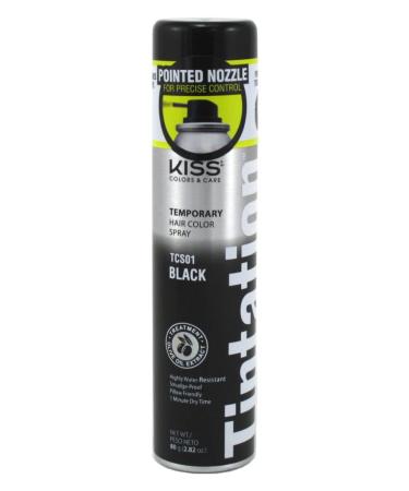 Kiss Tintation Temporary Color Spray Black 2.82 Ounce (Pack of 3) - Buy Online on GoSupps.com