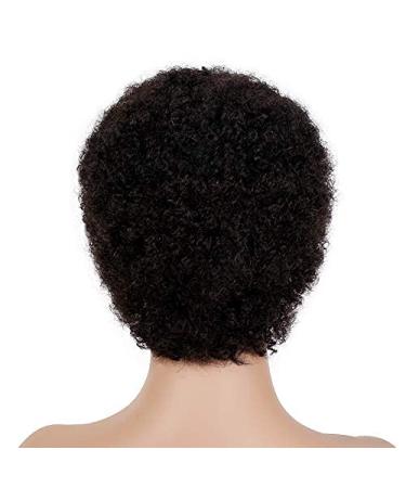 Boccte Afro Wig - Curly Short Human Hair Wigs for Black Women | Brazilian Natural Black No Cap Needed - Buy Online on GoSupps.com