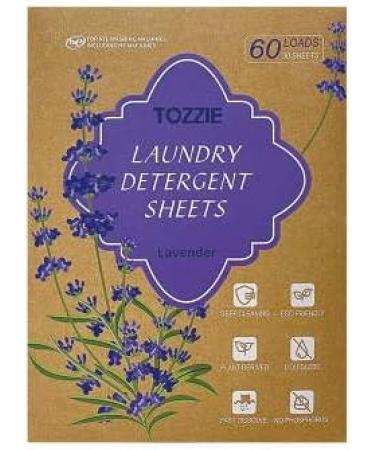 Tozzie Laundry Detergent Sheets - Plant-Based Lavender Scented Quick Dissolving 60 Loads (30 Sheets) - Eco-Friendly Laundry Solutions - Buy Online on GoSupps.com