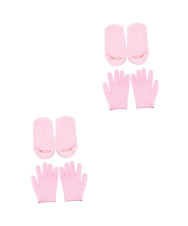 minkissy 4 Pairs Hand Moisturizing Gloves Overnight Hydrating Glove Cotton Gloves for Moisturizing Features Socks for Women Wicking Sock Ladies Socks Gel Gloves Foot Facial Mask Miss