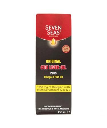 Seven Seas Cod Liver Oil Plus Omega-3 Fish Oil Liquid with Vitamin D - 450ml