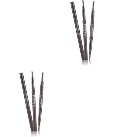POPETPOP 2pcs 2 1 Eyebrow Pencil Black Rotate Eyebrow Pencil Eyebrow Pencil Brush Makeup Triangle Filler 3d - Buy Online on GoSupps.com