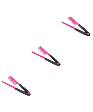 FOMIYES 3Piece Hair Straightener Comb VShaped Brush Cordless For Styling Teaser For Fine Hair Portable Brush For Women And Men