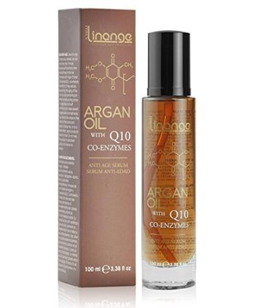 Linange Anti Age Serum with Argan Oil and Q10 Co-enzymes 3.38 Oz - Free Starry Lip Plumping Gloss 10ml