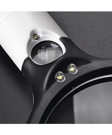 Magnifying Glass - High Magnification Hand-Held Enlarged Mirror with Led Lights Hd Elderly Reading Home Magnifier Microscope Optical Lenses Protect Vision Without Hurting Eyes 220X100X20Mm Lofty - Buy Online on GoSupps.com