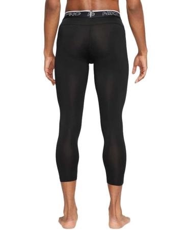 Nike Men's Pro Dri-Fit 3/4 Length Training Tights - Large, Black/White - Buy Online on GoSupps.com