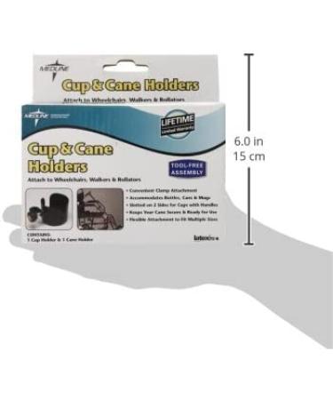 Medline Black Walker Cup and Cane Holder - 13.6 oz - Buy Online on GoSupps.com