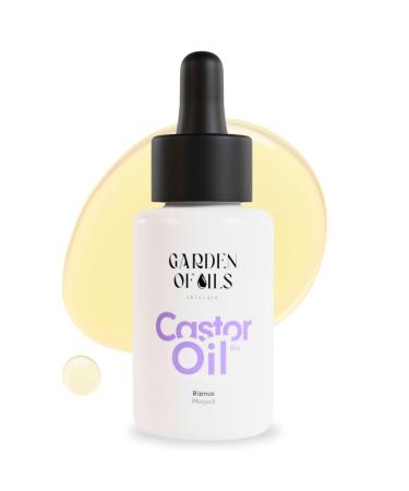 Garden of Oils Organic Castor Oil - Cold Pressed & Natural - Made in Germany - Eyebrows Eyelashes Hair and Skin - Castor Oil 30 ml